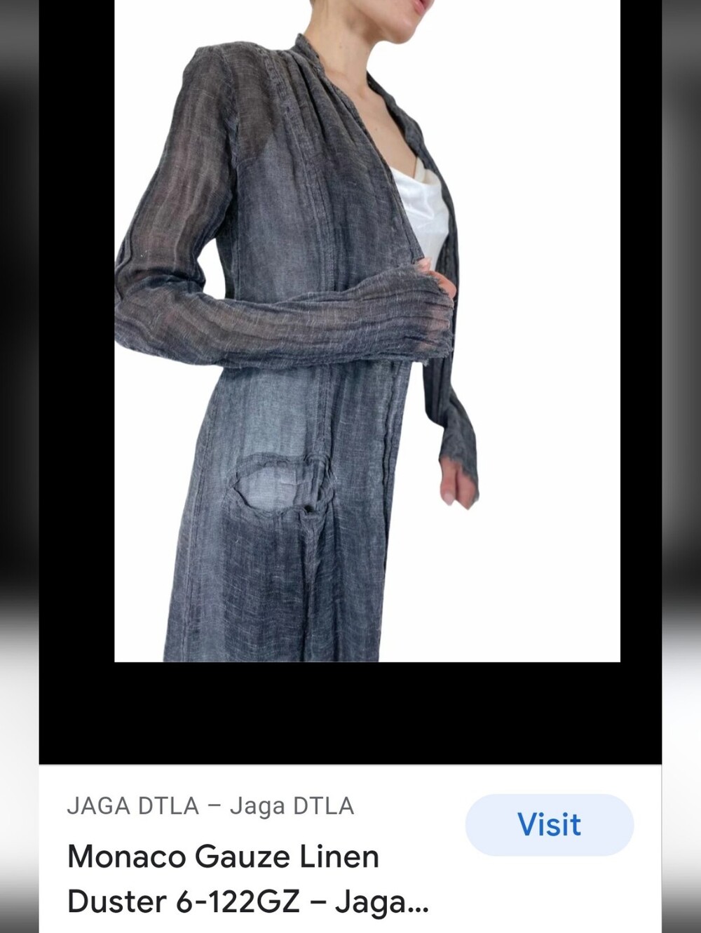 Jaga Buya Linen Masterpiece Duster Dress Jacket Lightweight Women's Coatigan